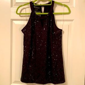 COPY - INC Black Sequin Top
